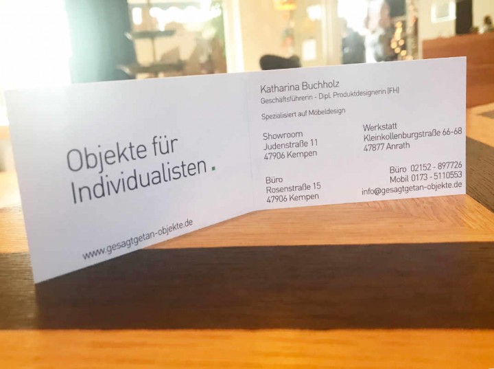 Kontakt Schreinerei Werkstatt Showroom Kempen Willich Tischler Design Krefeld