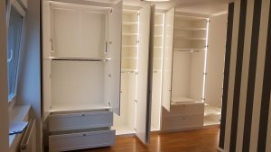 Kleiderschrank, lackiert, Licht, Kassettenschrank, Einbauschrank, Schrank, Willich, Krefeld, Düsseldorf, Kempen